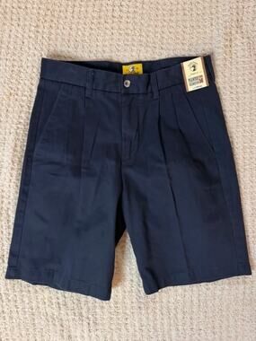 Duck Head Khaki Shorts Mens 31 Navy Pleated Comfort Fit NWT Classic - Brand New